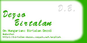 dezso birtalan business card